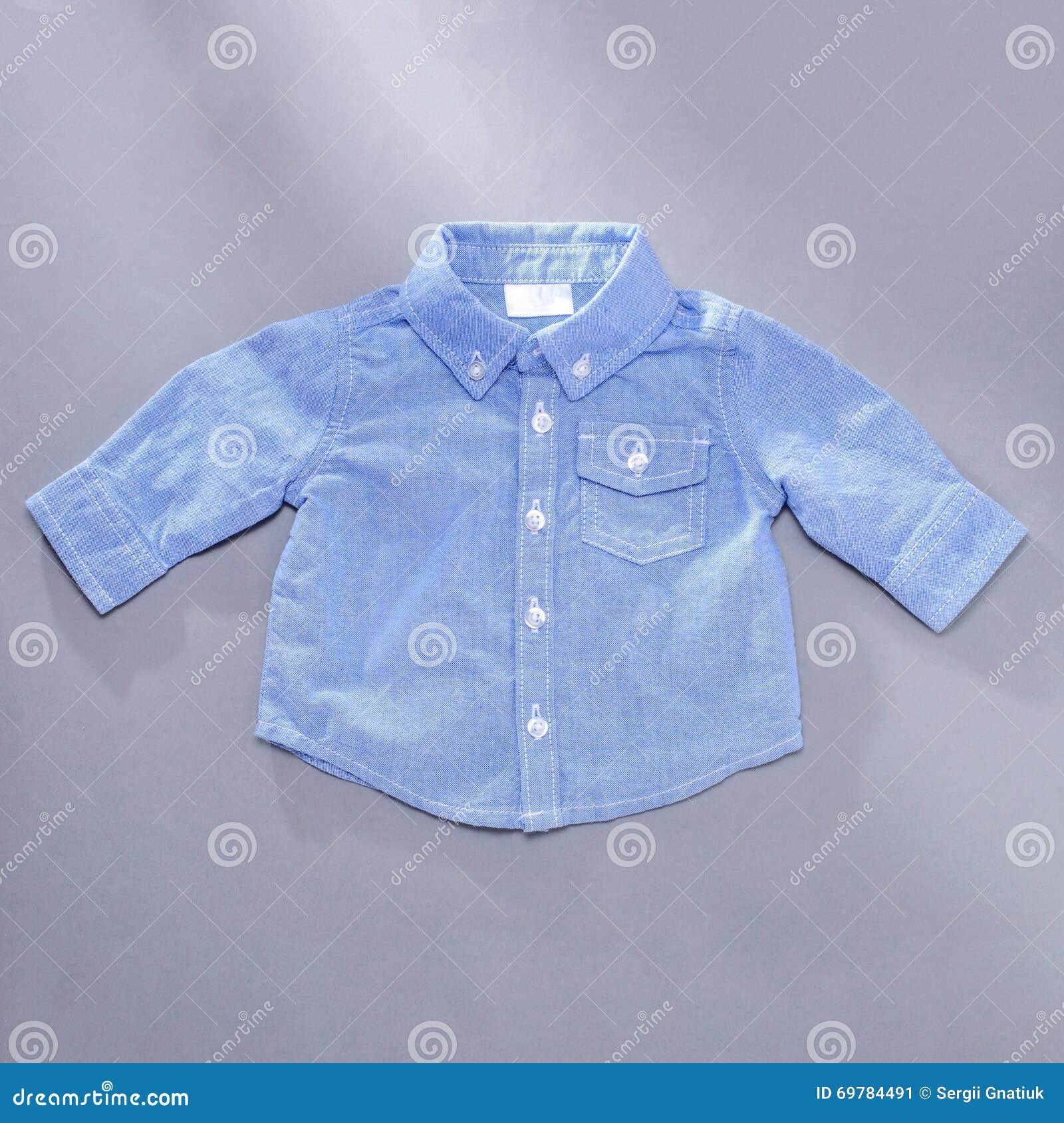 Little Blue Infant Buttoned Long Sleeve Shirt Stock Image - Image of ...