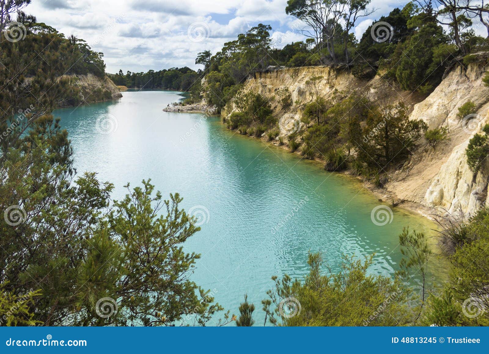 little blue lake in tasmania (australia) near gladstone