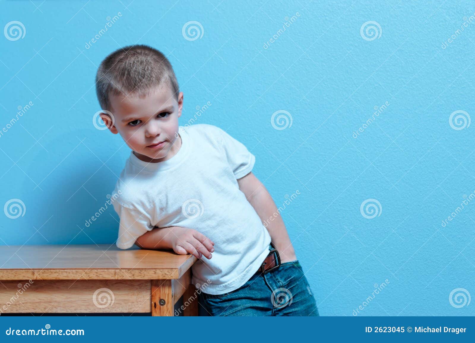 Little Boy Attitude stock image. Image of belt, young 2623045