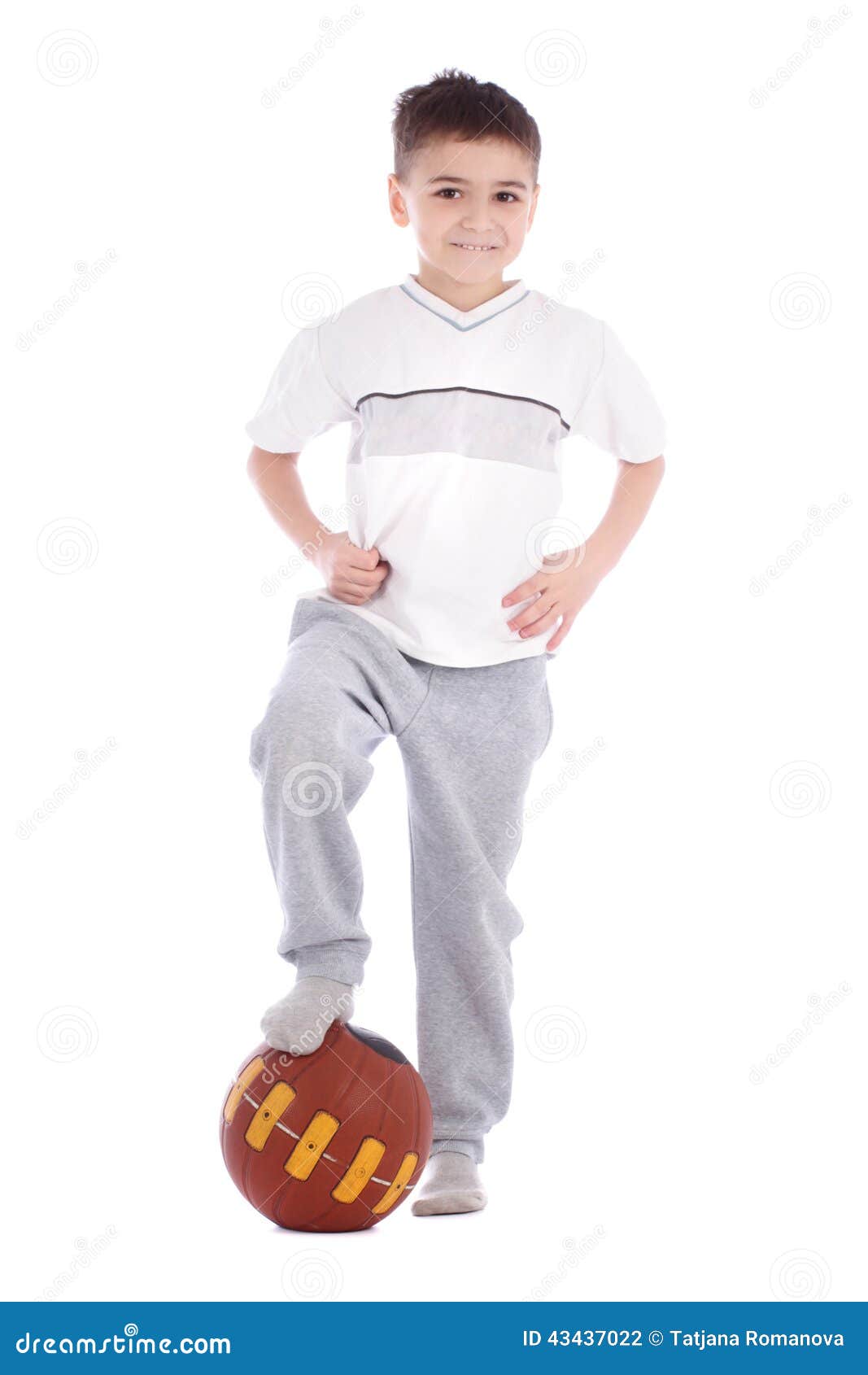 Little boy with ball stock photo. Image of studio, hands 43437022