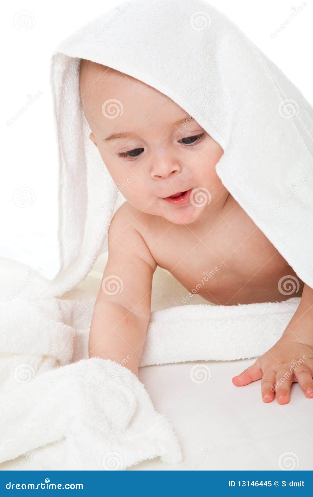 Little boy in bath towel stock image. Image of child 13146445