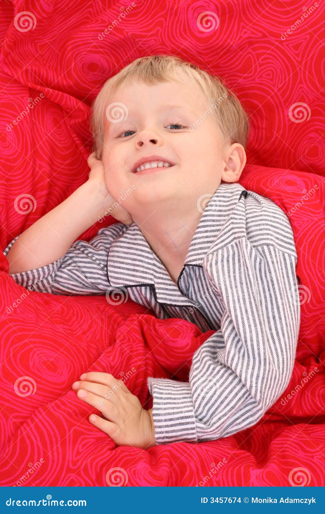 Little boy in bed stock photo. Image of rest, happy, people 3457674
