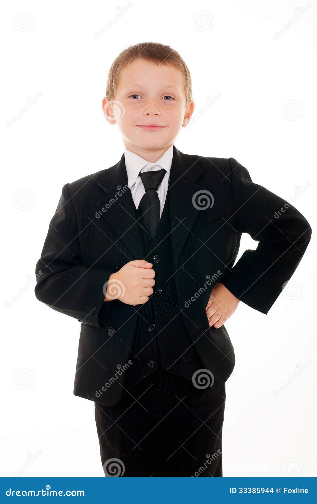 Little boy in a black suit stock photo. Image of looking 33385944