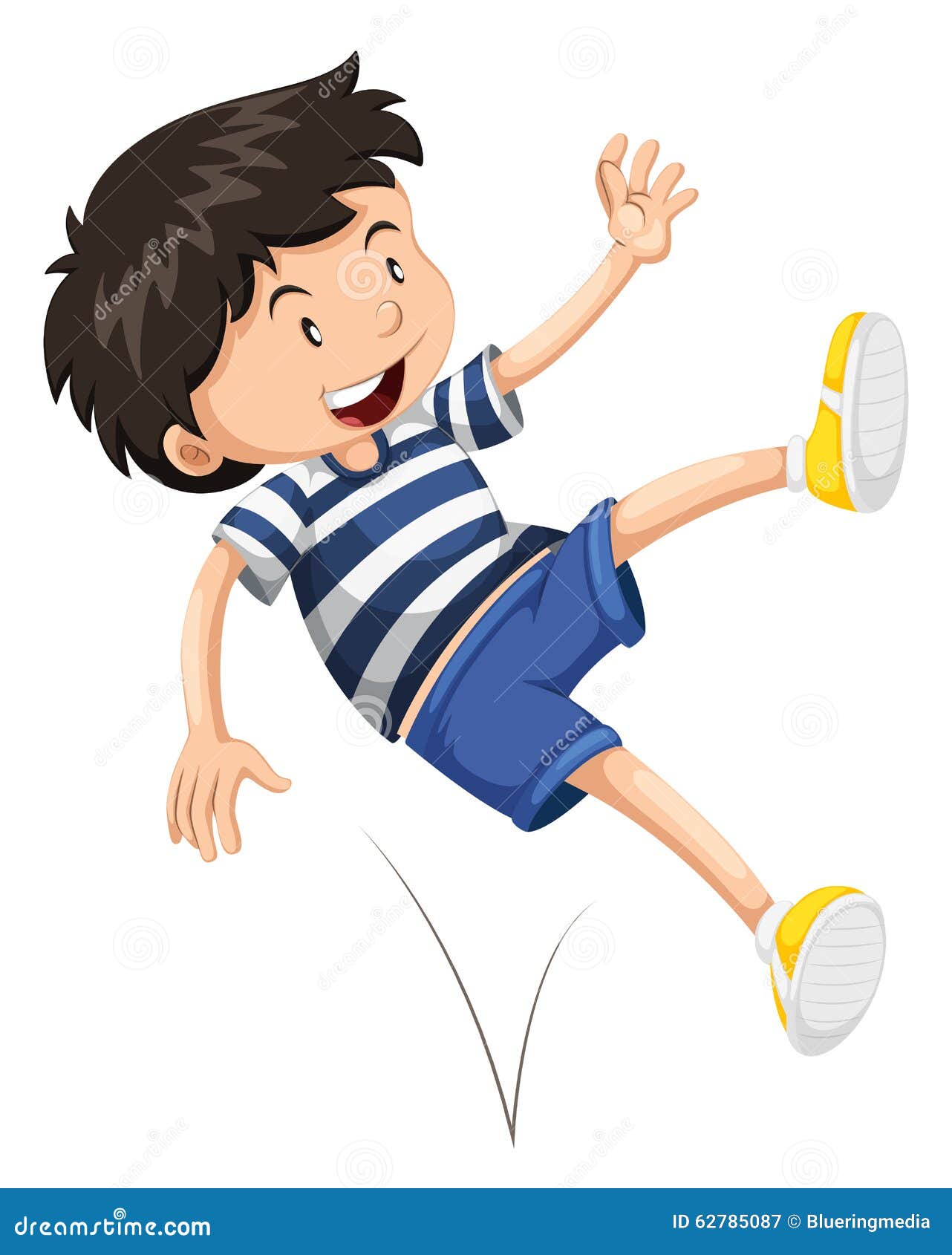 Little Boy Bouncing Up and Down Stock Vector - Illustration of graphic ...