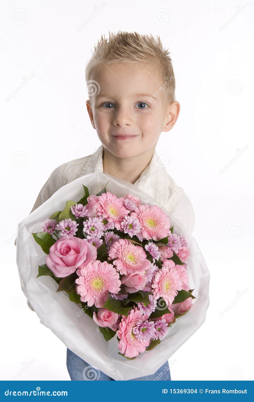 little boy flowers