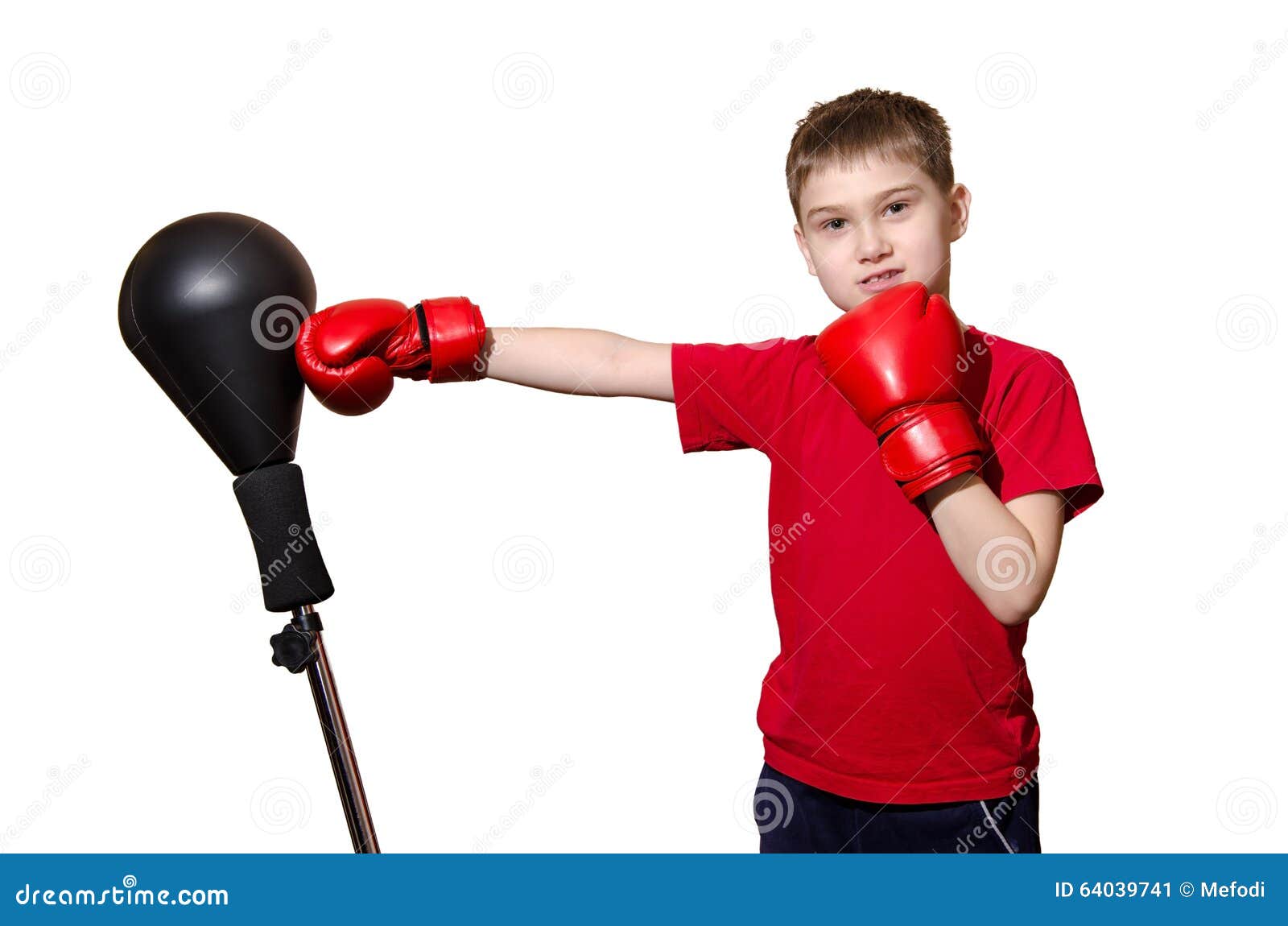 Little Boy In Boxing Gloves On A White Background Stock Image - Image ...