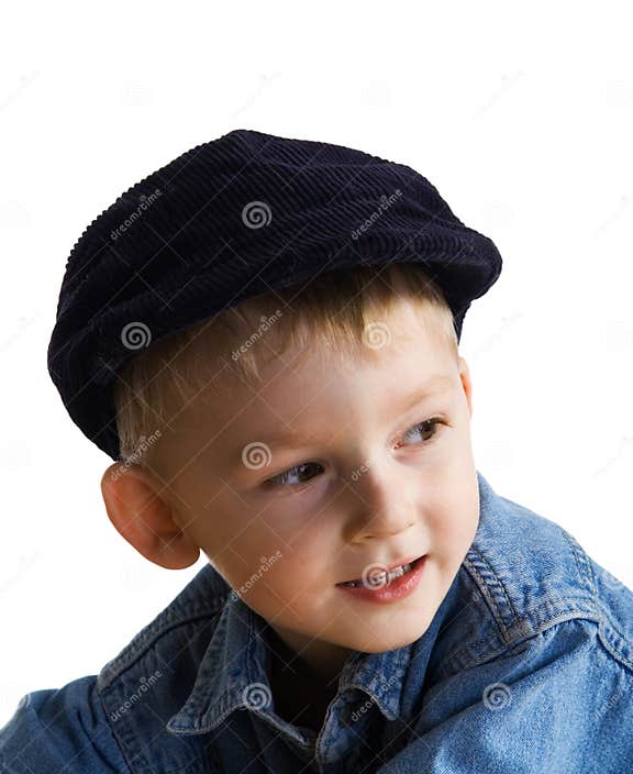 Little boy in a cap stock photo. Image of eyes, innocence 3473474