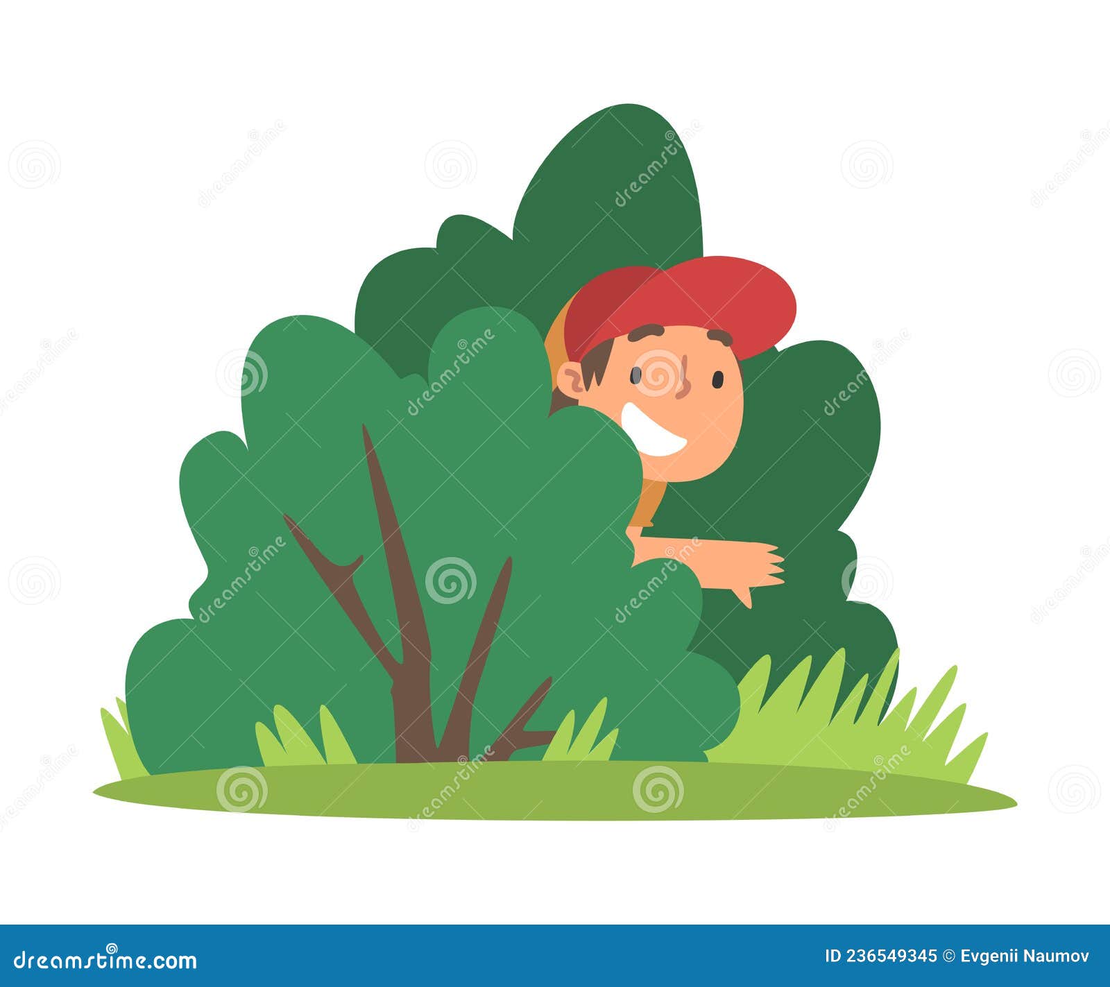 Happy cute little kids are playing hide and seek Vector Image
