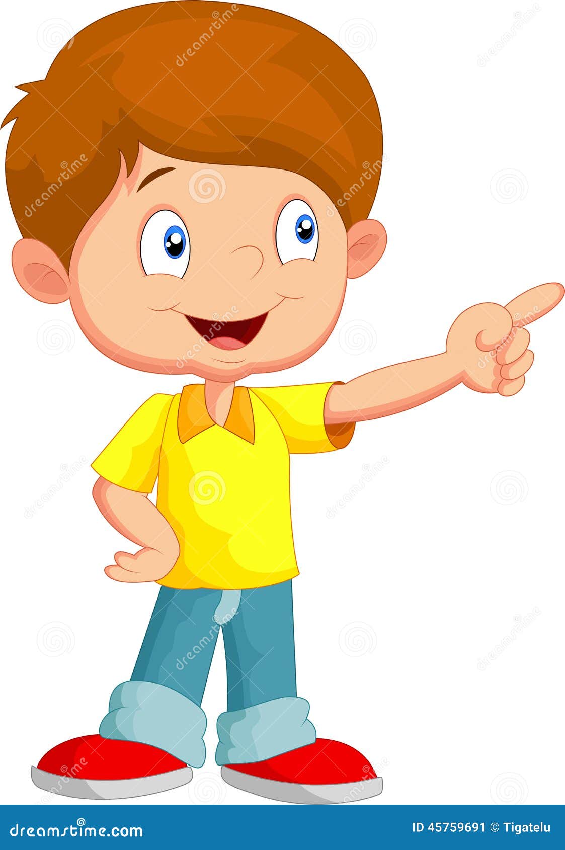 Little Boy Cartoon Pointing Away Stock Vector - Illustration of adorable,  beautiful: 45759691