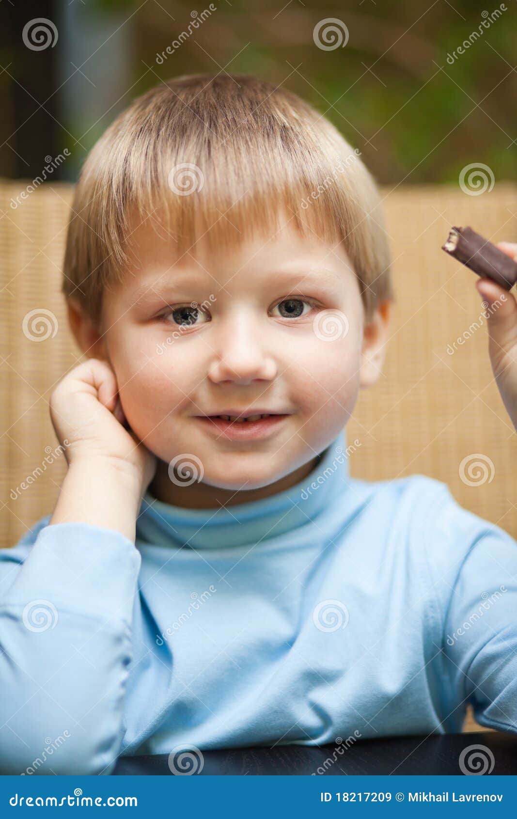 Little Boy with Chocolate Candy Stock Image Image of snack, person