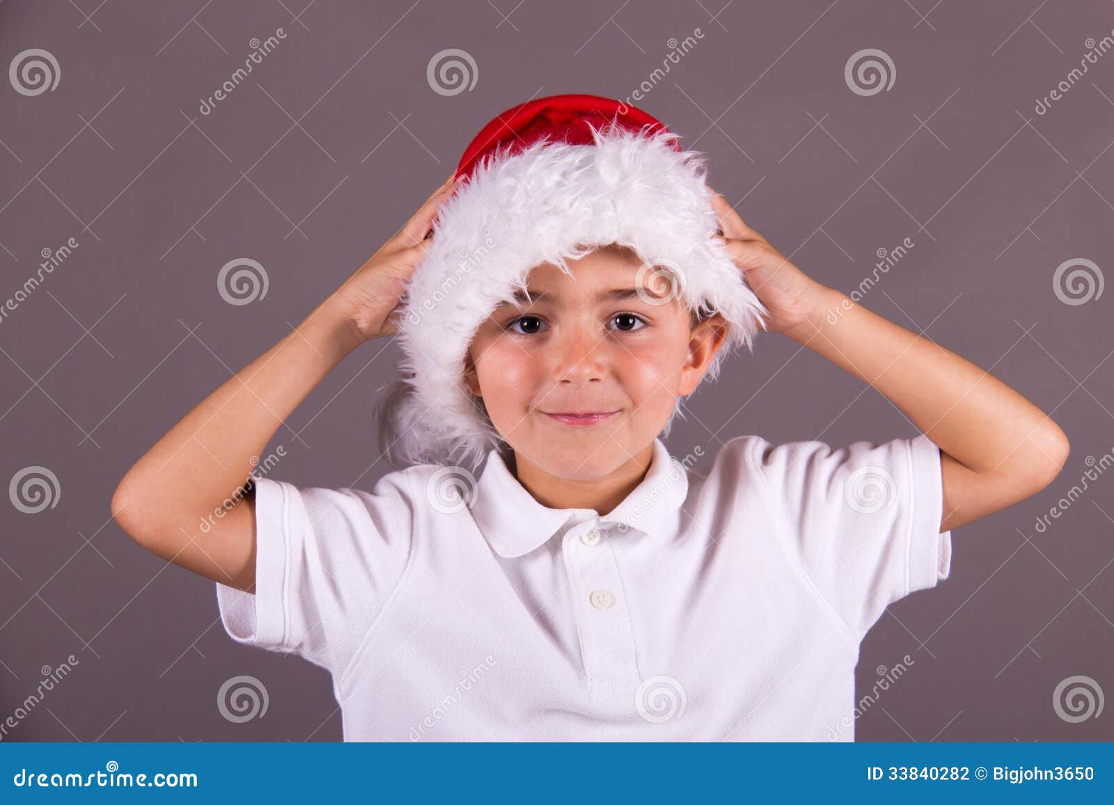 Little Boy with Christmas Hat Stock Photo Image of childhood, season
