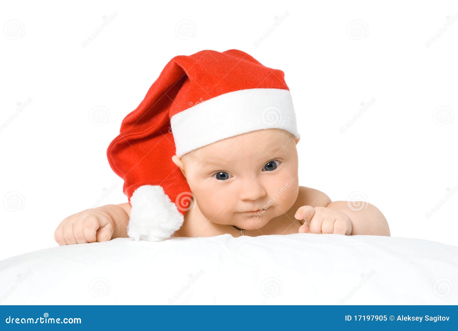 A Little Boy in Christmas Hats. Stock Image Image of people