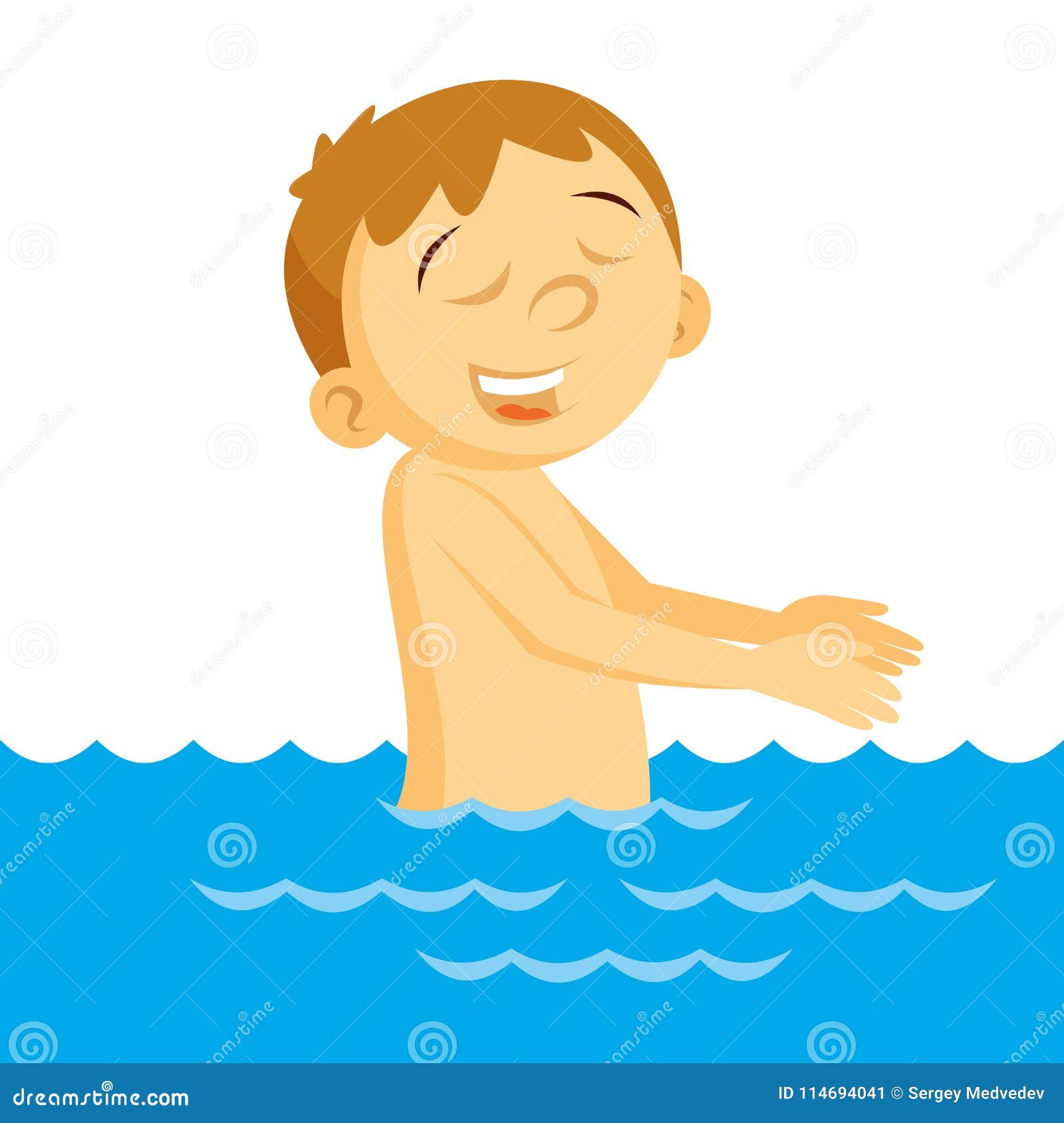 Little Boy Dives into the Water Vector Stock Vector - Illustration of ...