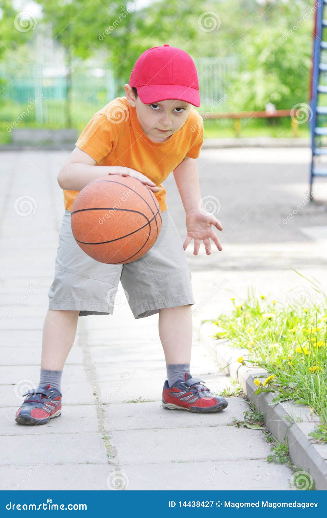 Little Boy Dribbling Basketball Stock Image Image of casual, little