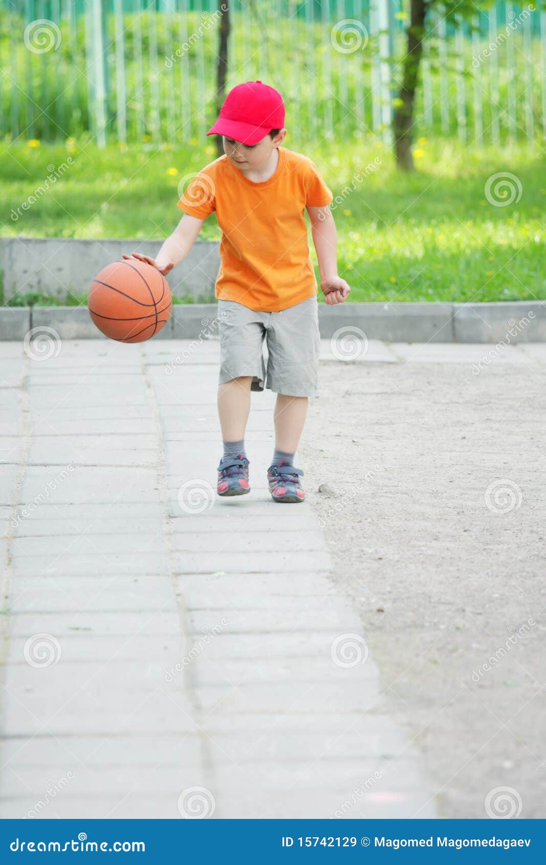 Little Boy Dribbling Basketball Stock Image Image of basketball