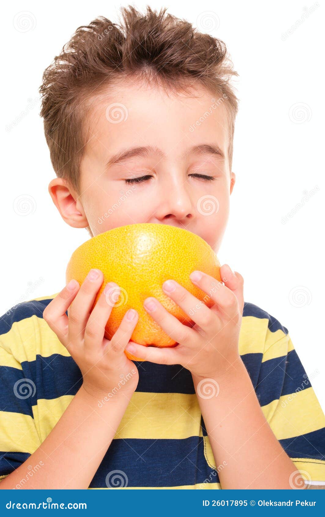 Little Boy Eatich Grapefruit Stock Image Image of grapefruit, fruit