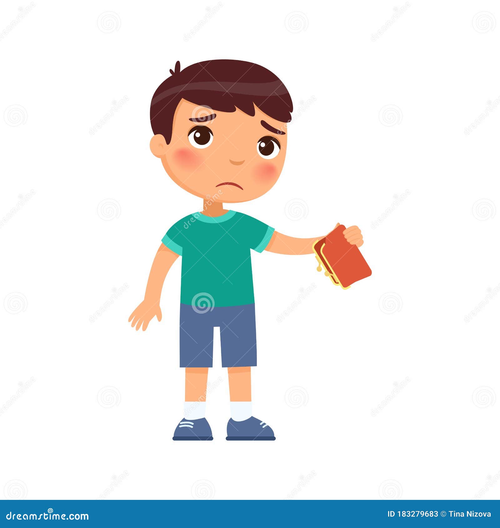 Little Boy with Empty Wallet in Hand Flat Vector Illustration. Stock Vector - Illustration of frustrated, background: 183279683 Little Boy with Empty Wallet in Hand Flat Vector Illustration. Stock Vector - Illustration of frustrated, background: 183279683