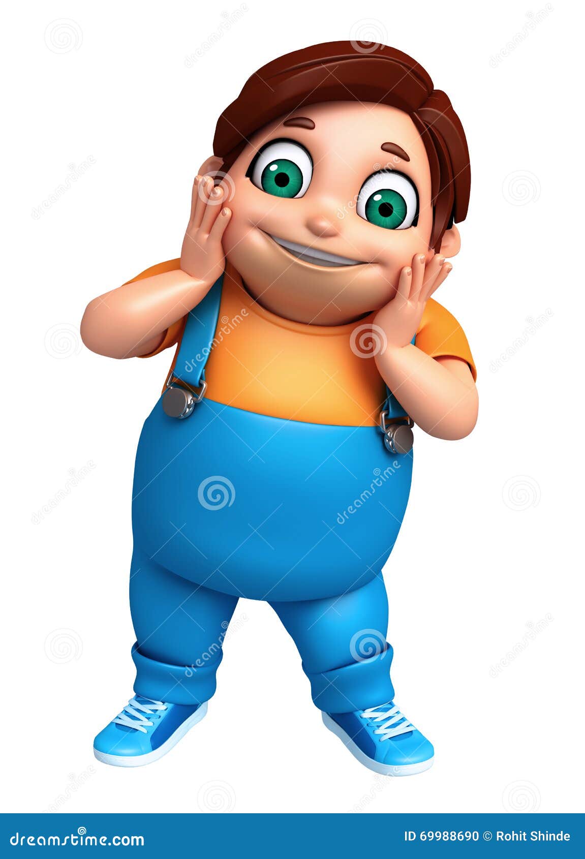 Little Boy with funny pose stock illustration. Illustration of young