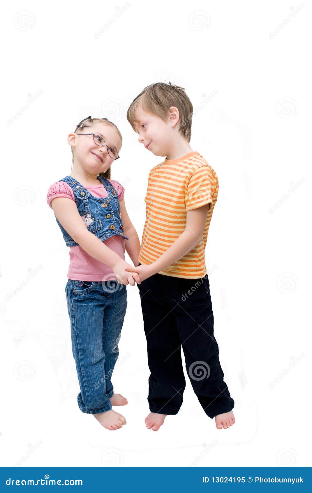 Little Boy and Girl Holdinghands. Stock Image Image of hands, five