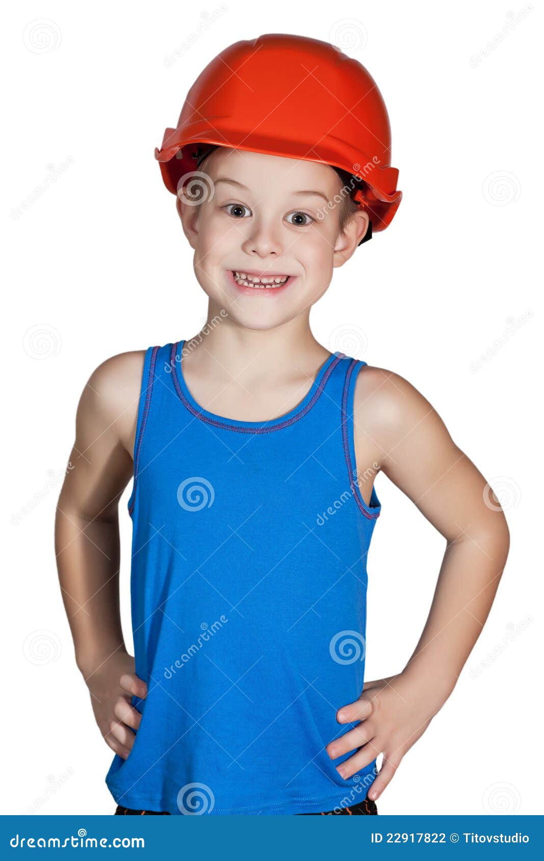 Little Boy with Hard Hat and in Too Big Jeans Stock Photo Image of