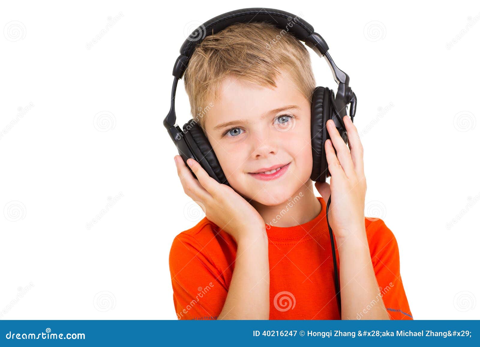 Little boy headphones stock image. Image of handsome 40216247