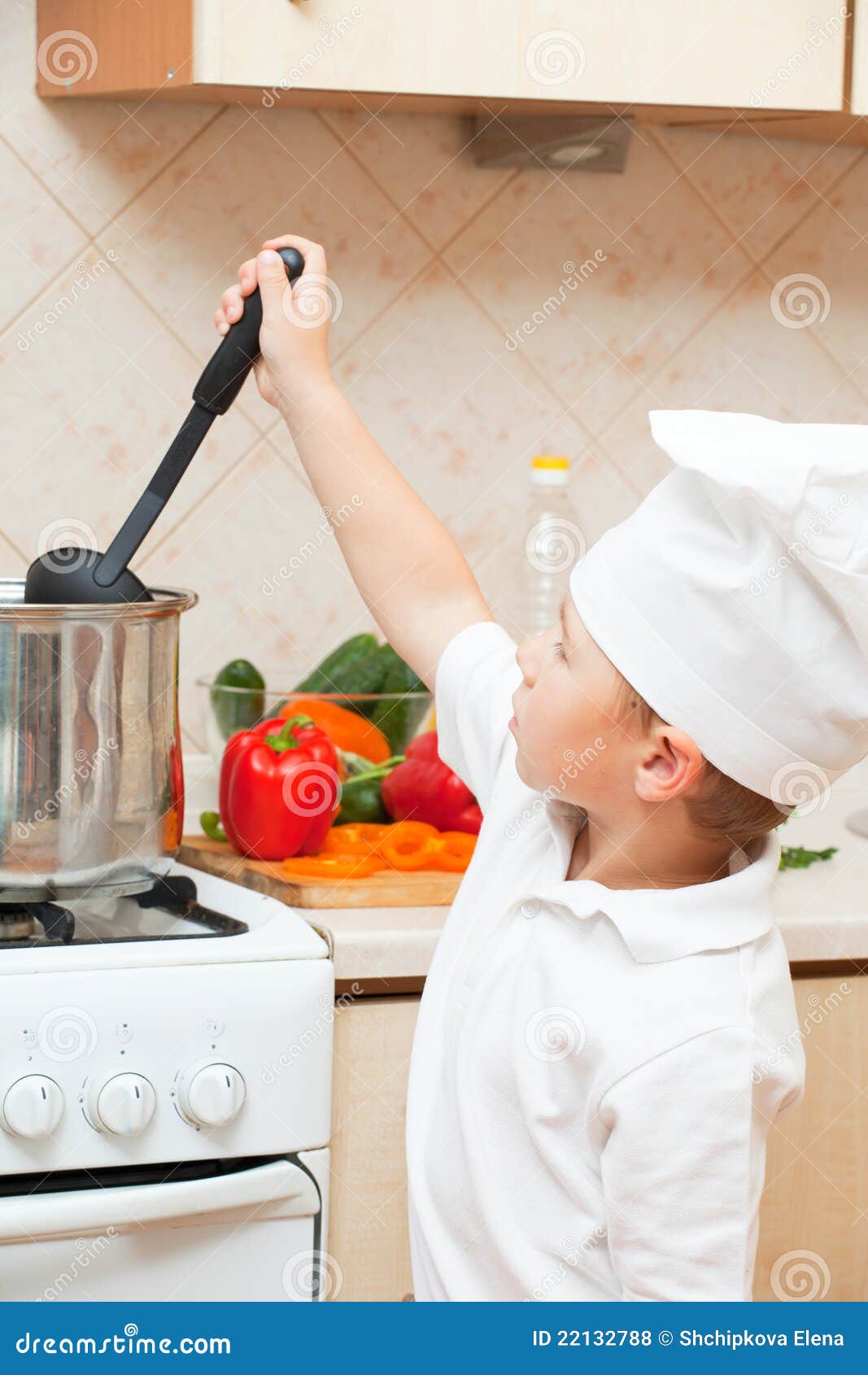 Little boy on kitchen stock photo. Image of interior 22132788
