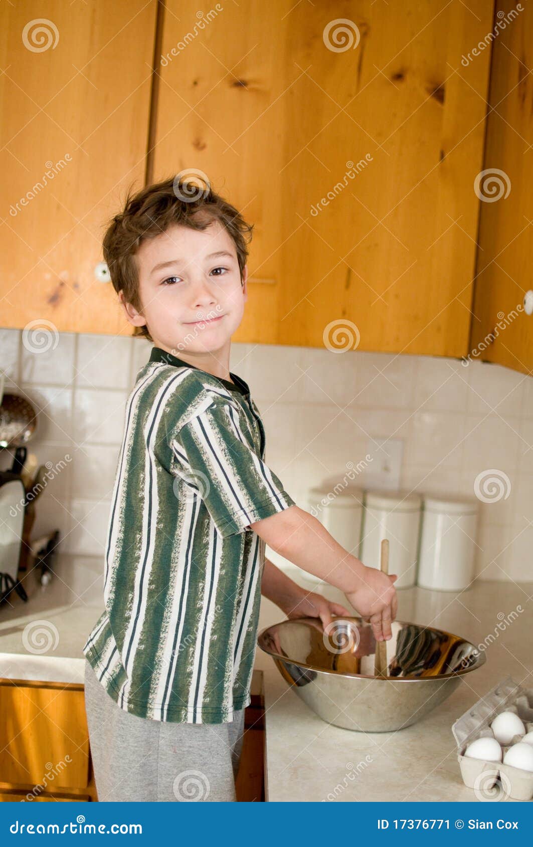 Little Boy in the Kitchen Baking Stock Image Image of kitchen