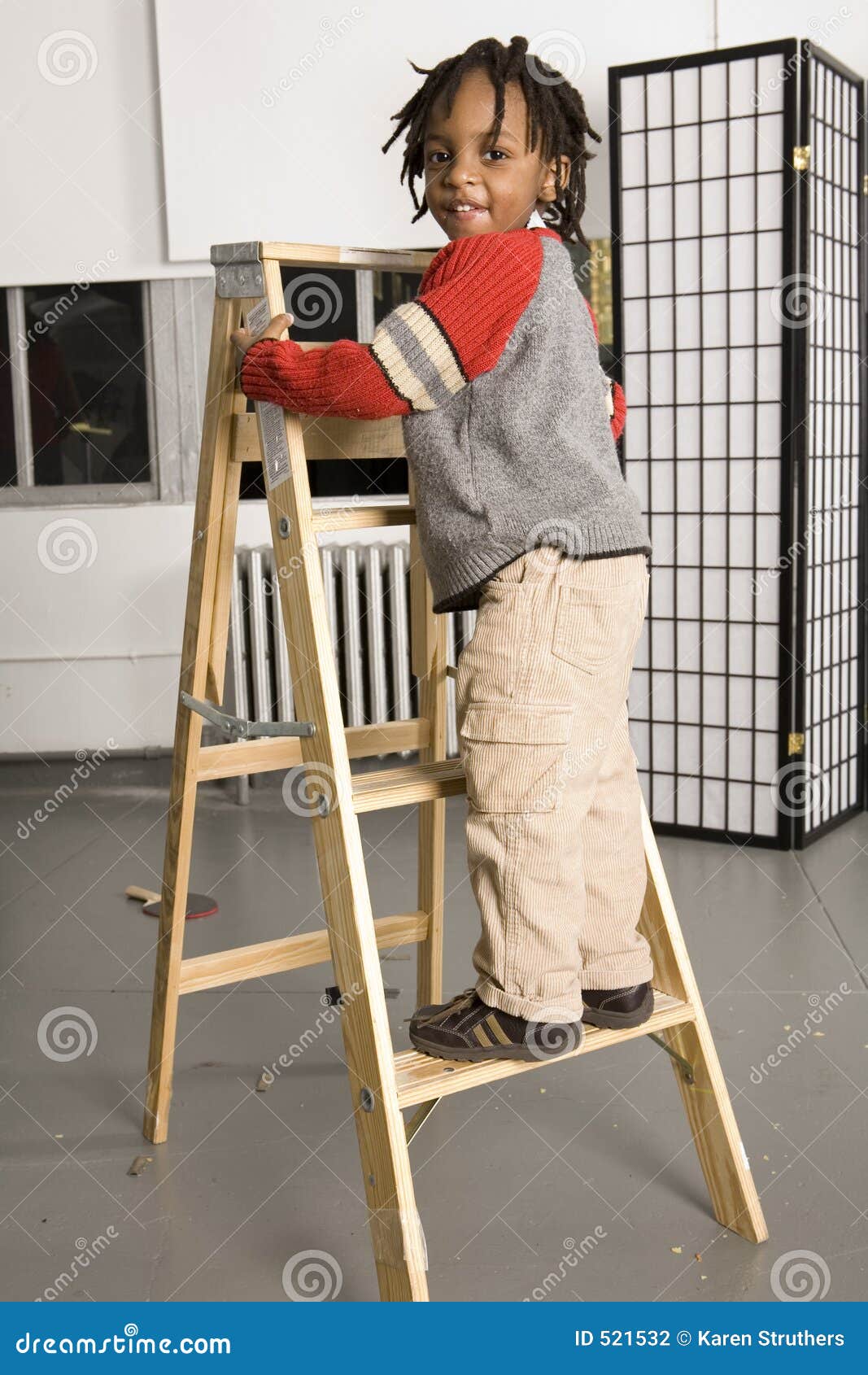 Little Boy On A Ladder Stock Photography Image 521532