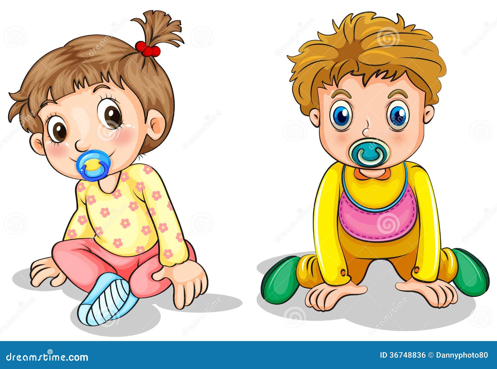 A Little Boy And A Little Girl Stock Vector - Illustration of infant ...