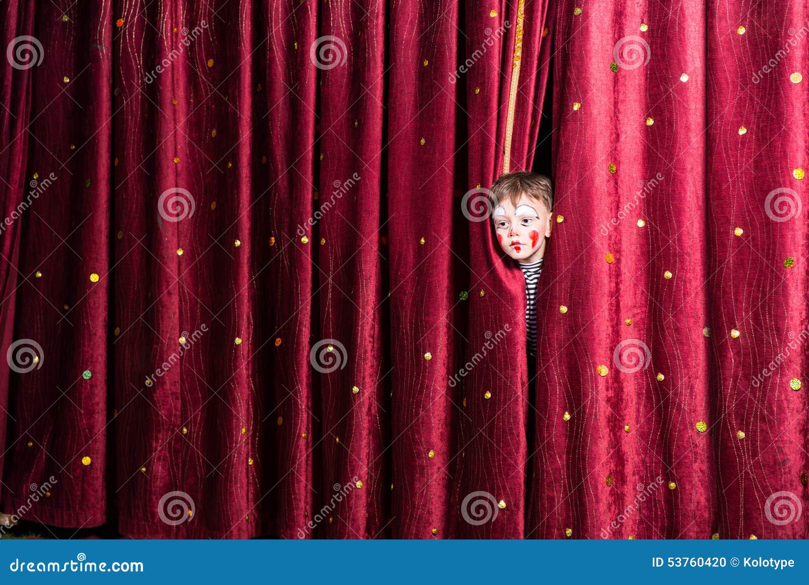 Little Boy in Makeup Waiting for His Acting Cue Stock Photo - Image of ...