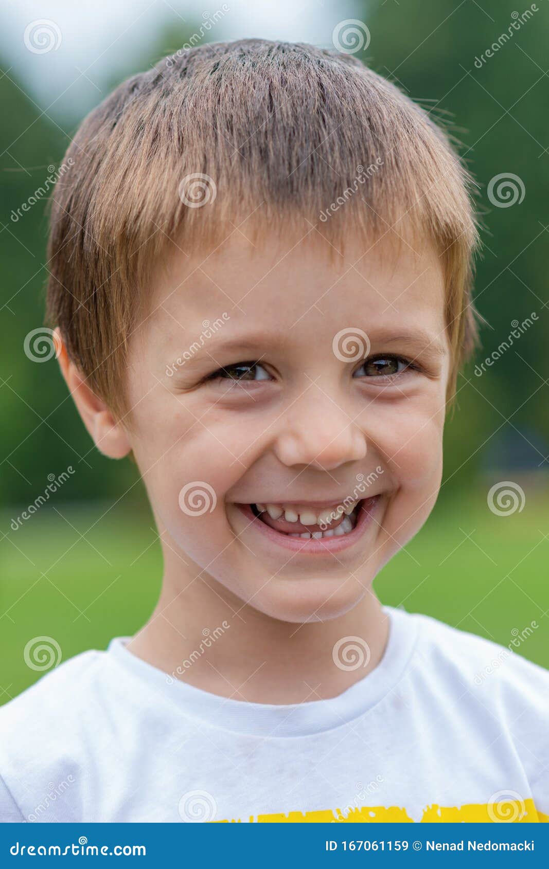 Little Boy Making Funny Face Stock Image Image of brown, camera