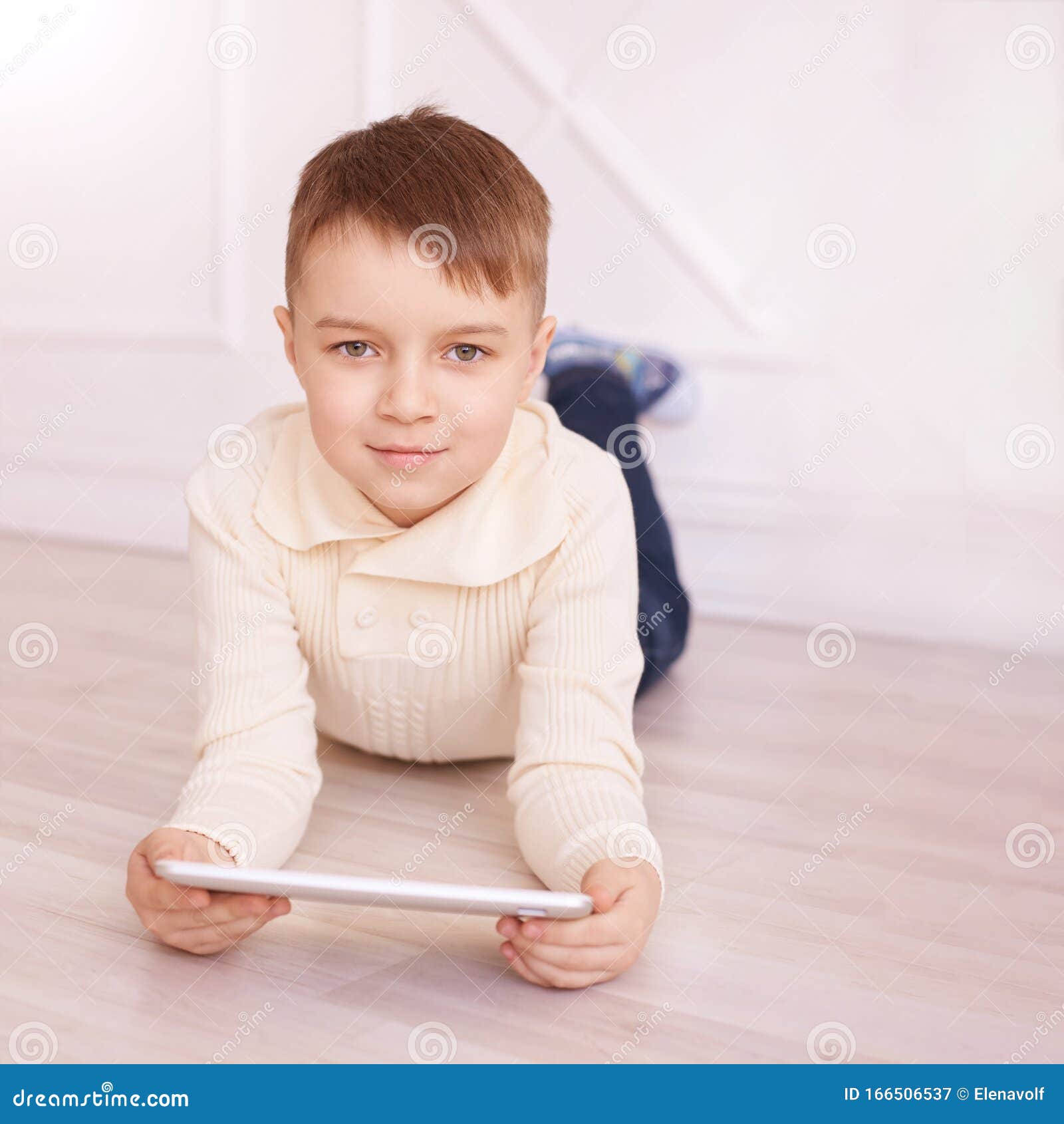 Little Boy. Modern Training. Bright Interior Stock Image Image of