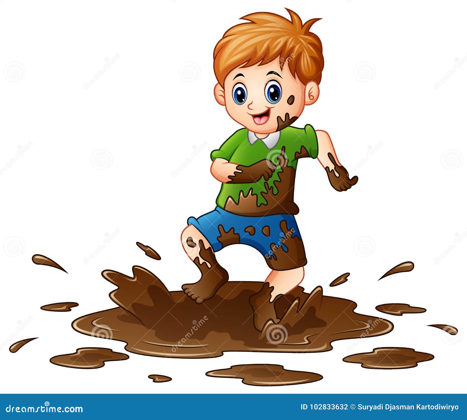 Kids Playing In Mud Clip Art