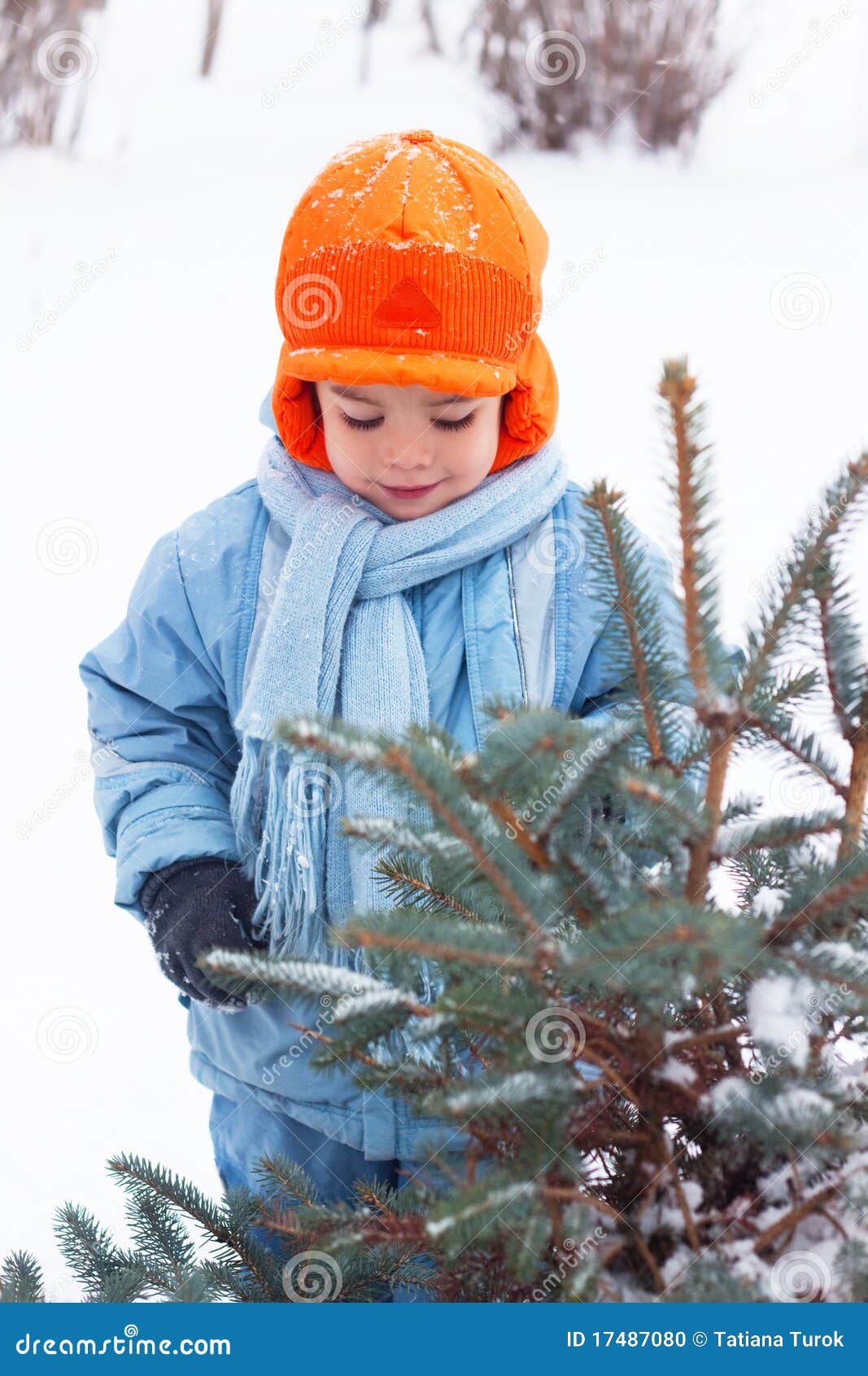 Little Boy Playing Snowballs, Snowman Sculpts Stock Photo - Image of ...