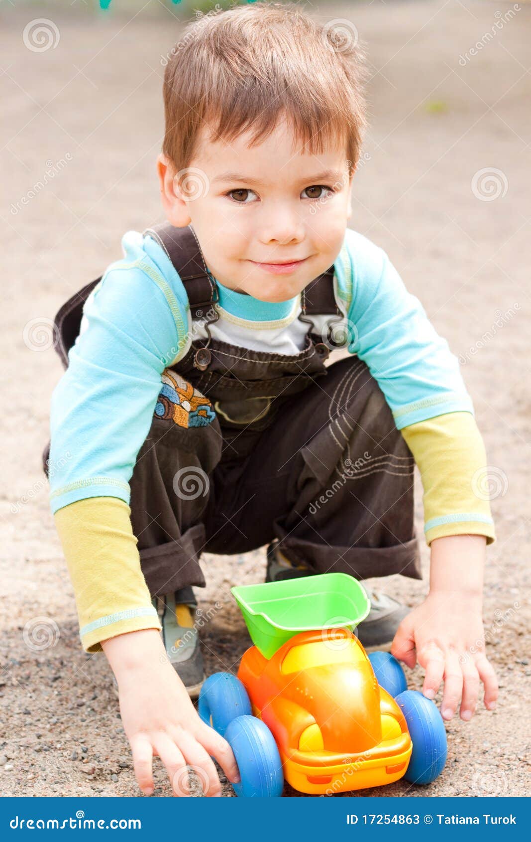 Little Boy Playing in the Toy Car Stock Image Image of sand, laughing 17254863