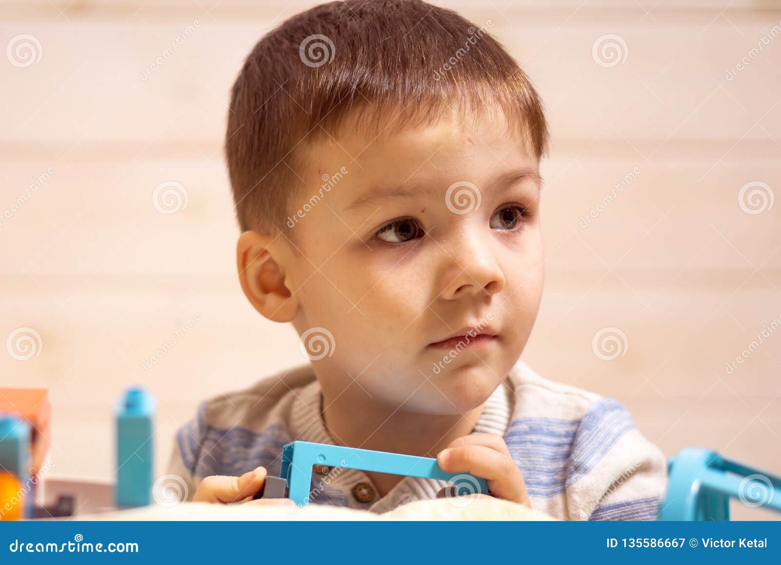 Little Boy Plays With Toy Car At Home Stock Image Image Of Education