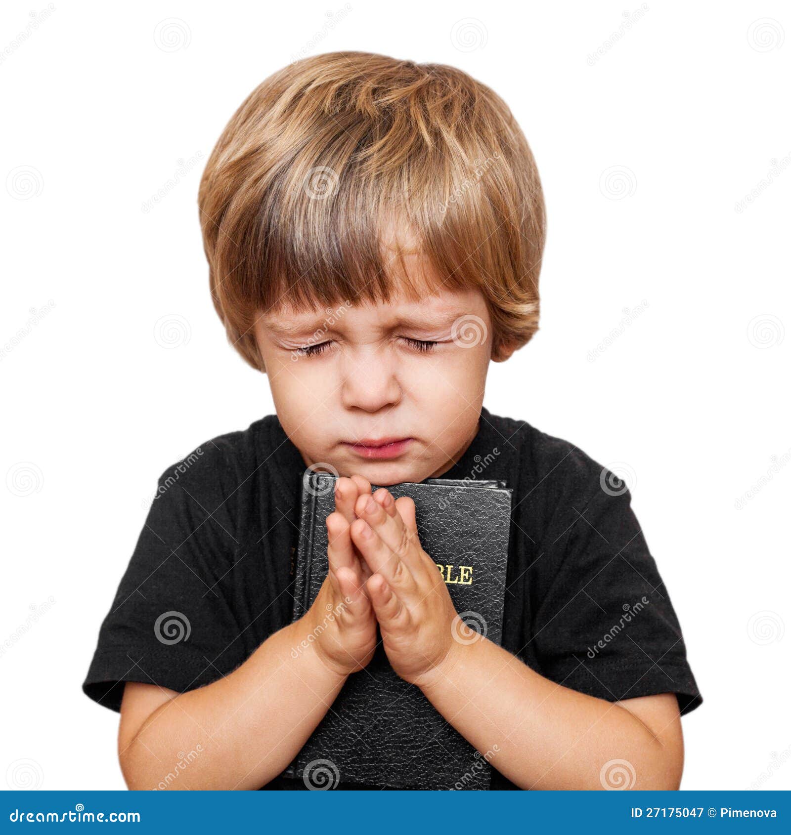 Little boy praying stock image. Image of little, hair 27175047
