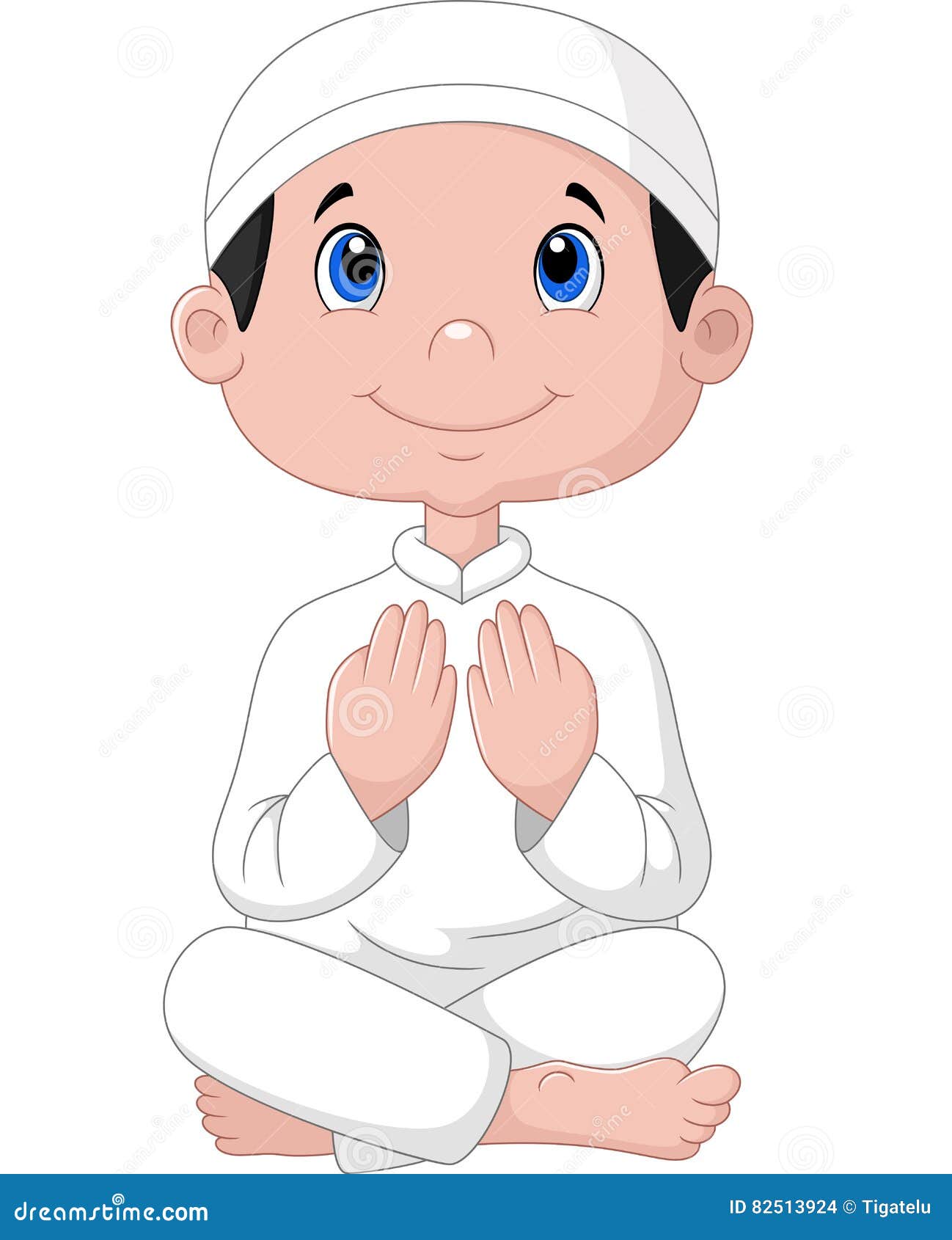 Download Little boy praying stock vector. Illustration of islam - 82513924