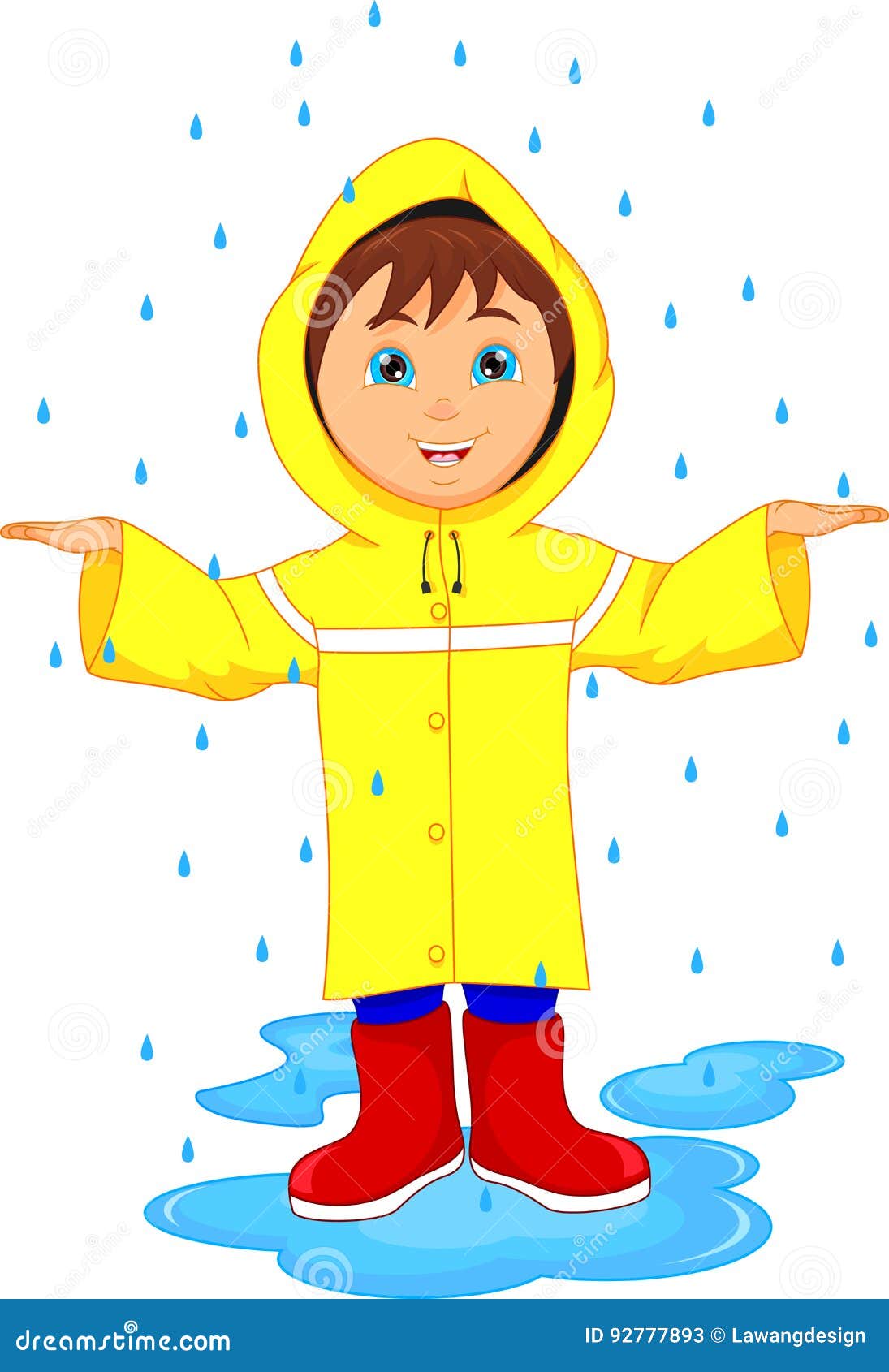 Little boy in raincoat stock vector. Illustration of gentle - 92777893