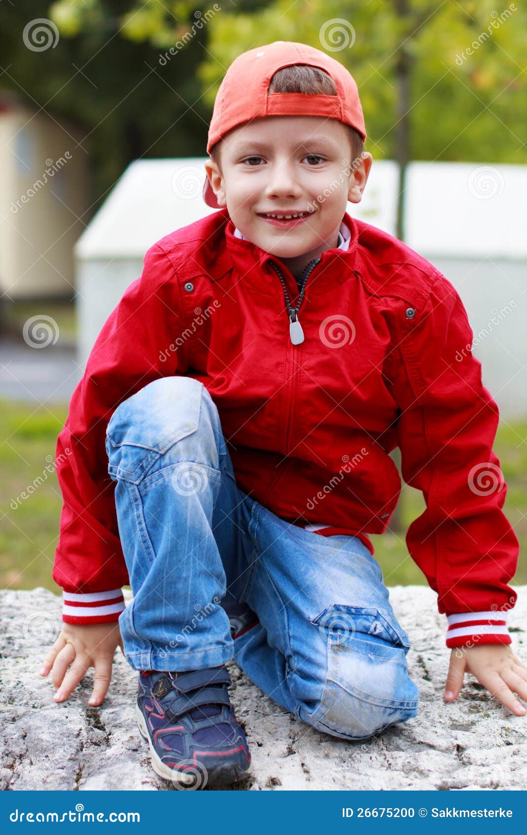 Little Boy in Red Cap Smiling Stock Photo Image of people, fresh