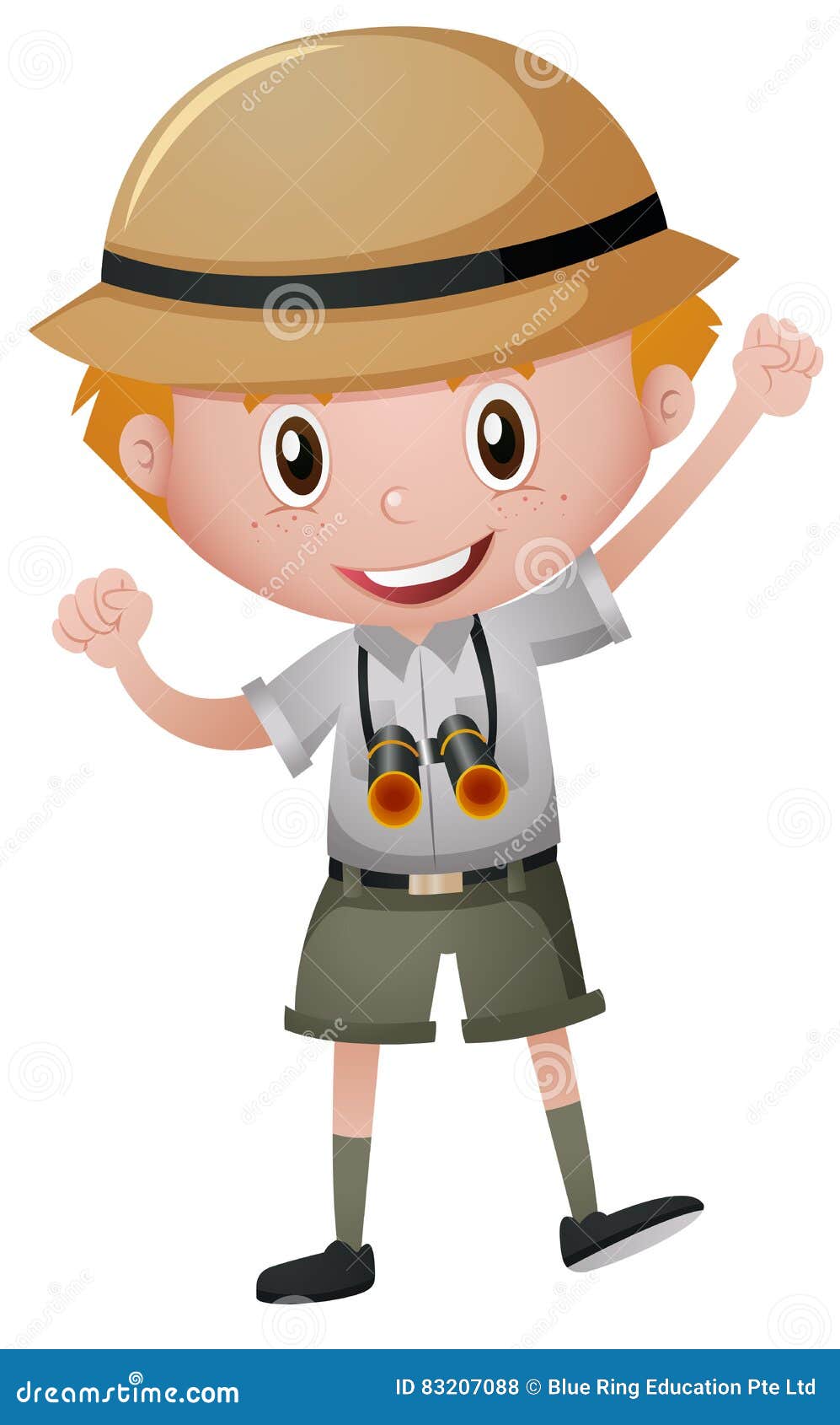 Little Boy in Safari Costume Stock Vector Illustration of happy