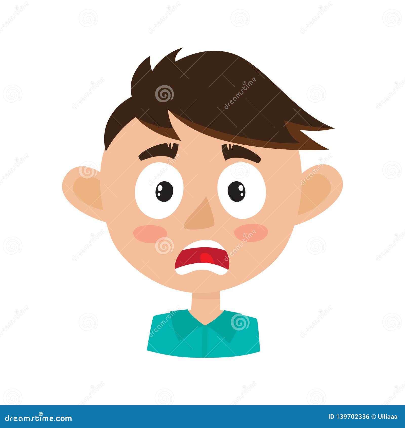 Shocked scared face expression of adult man Vector Image