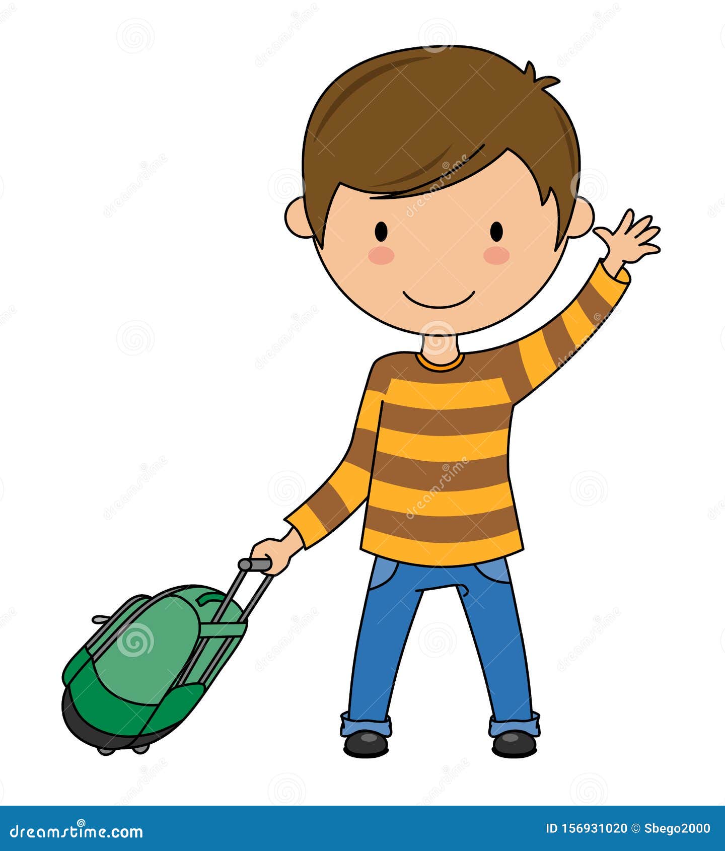 Little Boy with School Bag with Wheels Stock Vector - Illustration of  classroom, smile: 156931020
