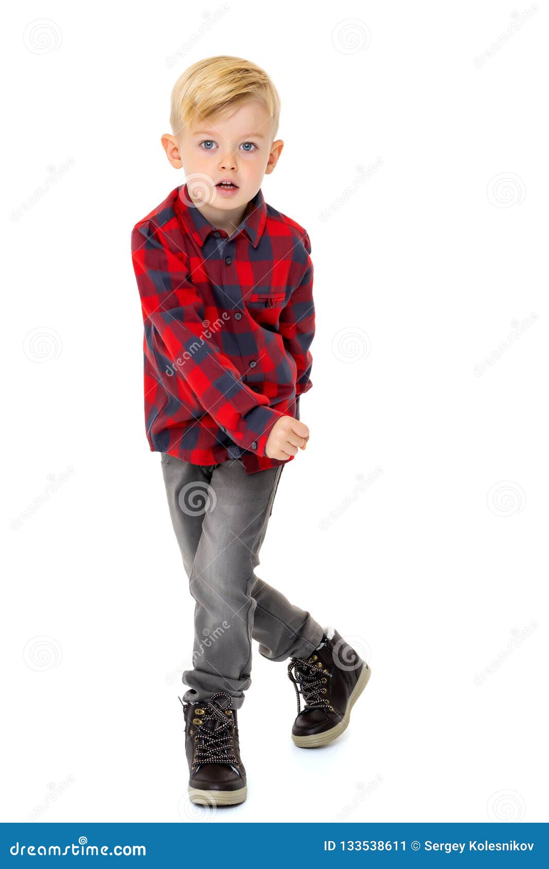 The Little Boy Shows the Fist. Stock Image - Image of cheerful, little ...