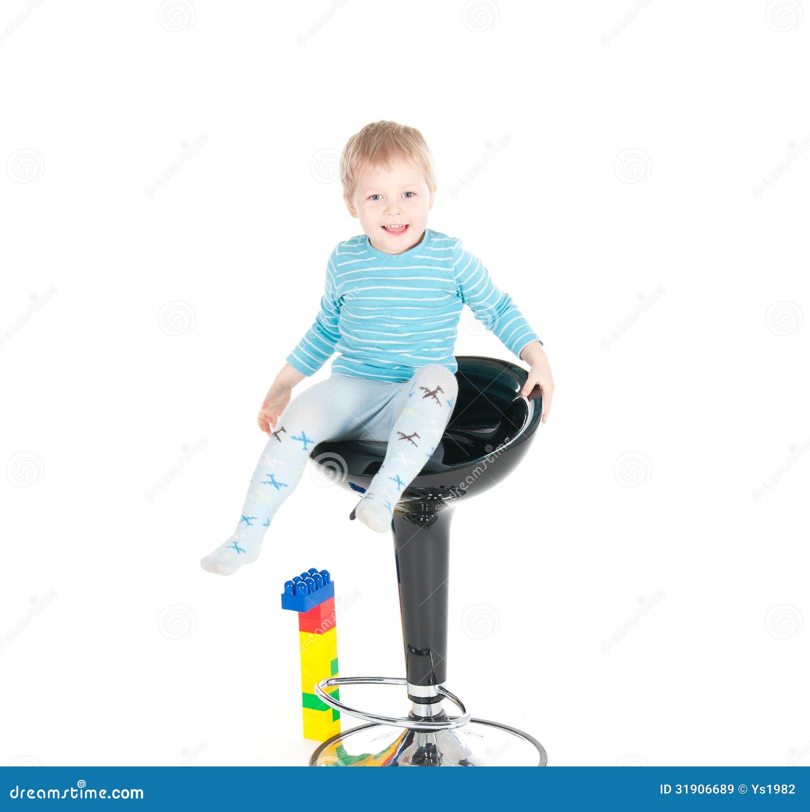 Little Boy Sitting in a Chair Stock Image Image of blue, business