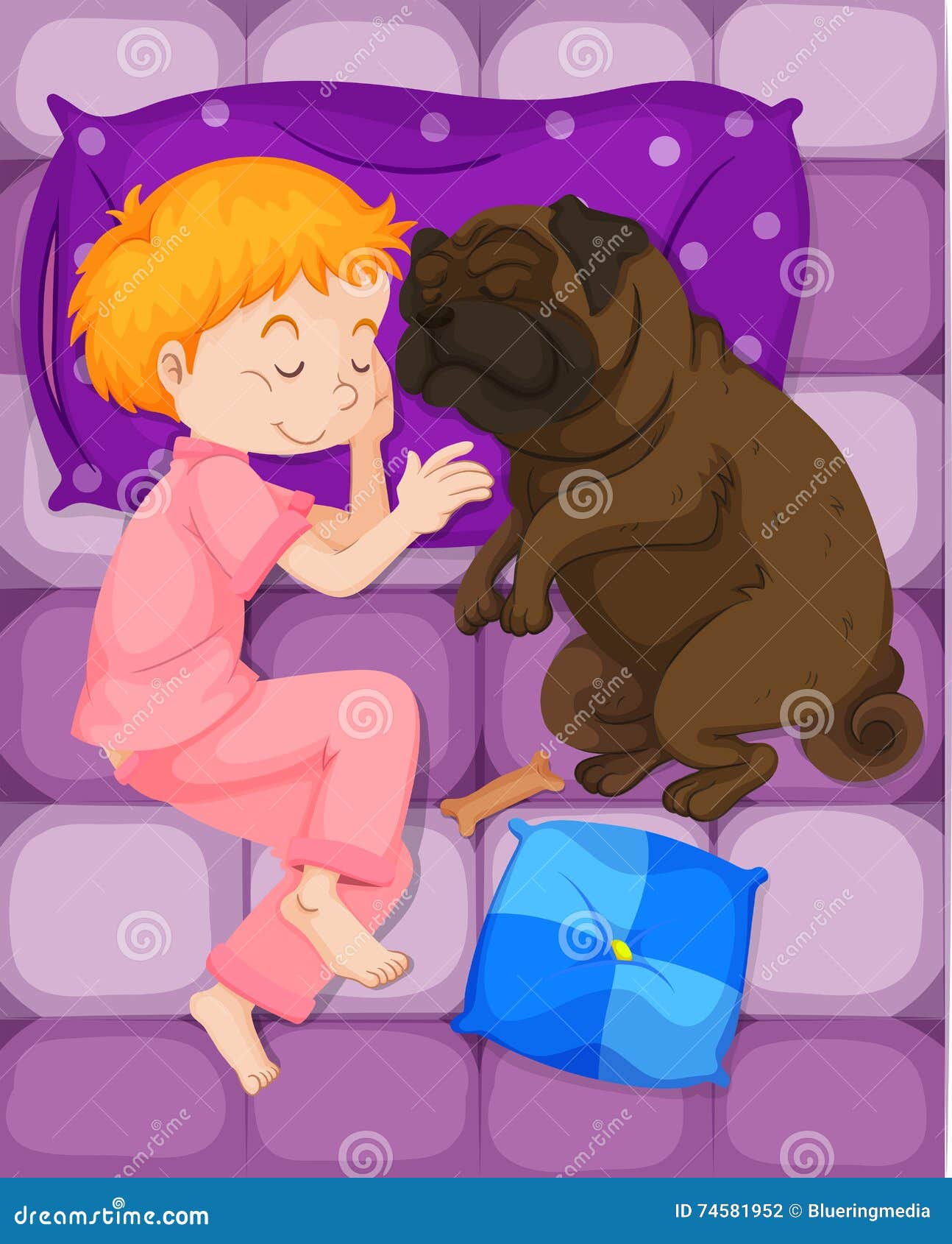 small dog in dog bed clipart