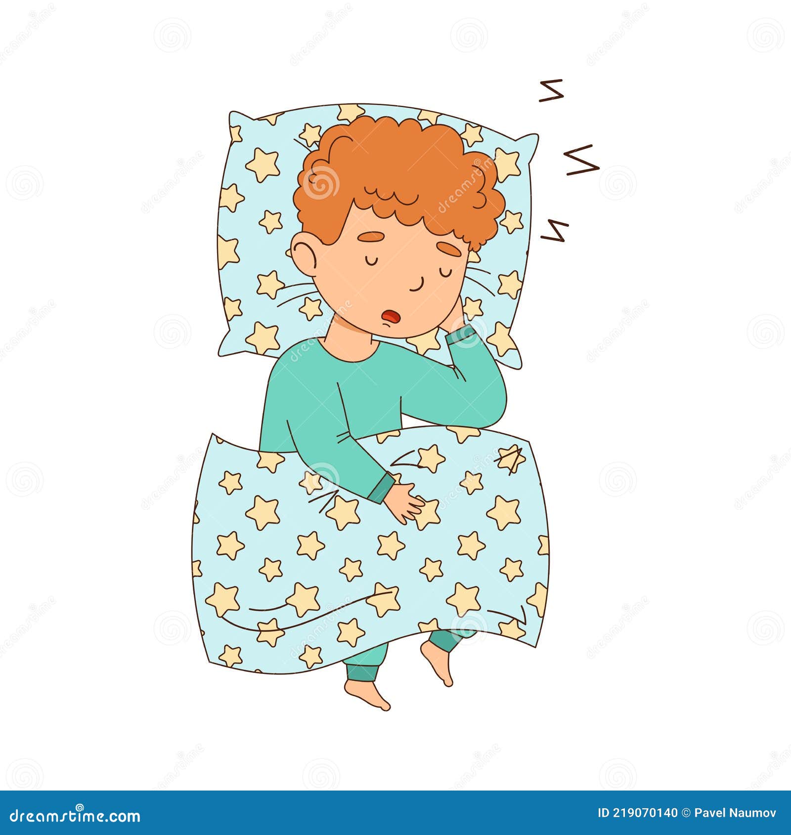 Little Boy Sleeping Sweetly on Soft Pillow Under Blanket in His Bed ...