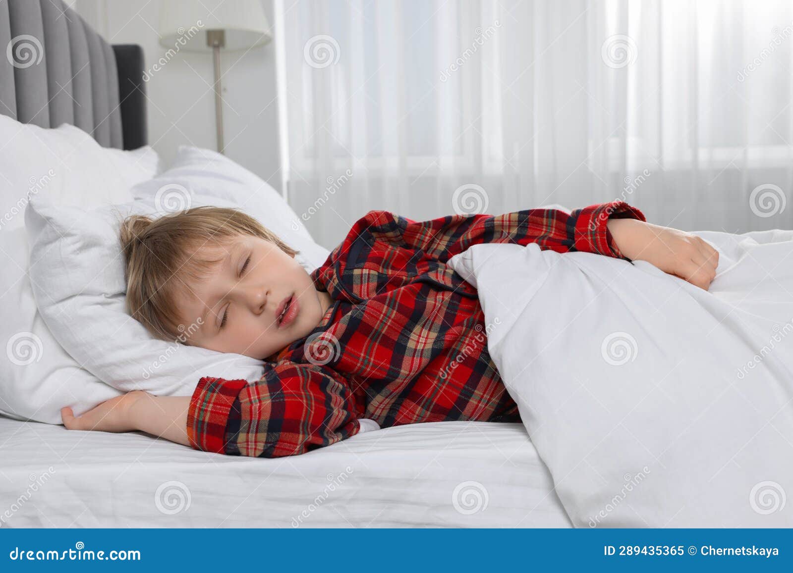 Little Boy Snoring while Sleeping in Bed at Home Stock Image Image of bedroom, nose 289435365