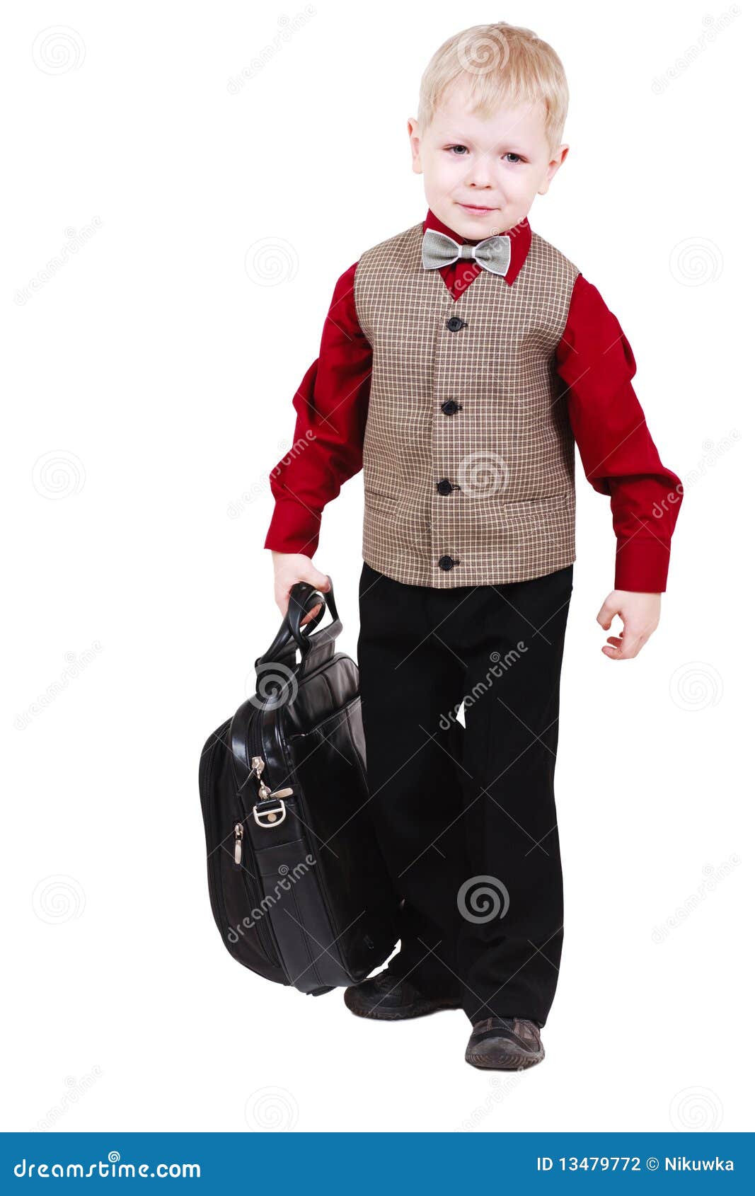 Little boy with suitcase stock photo. Image of manager 13479772