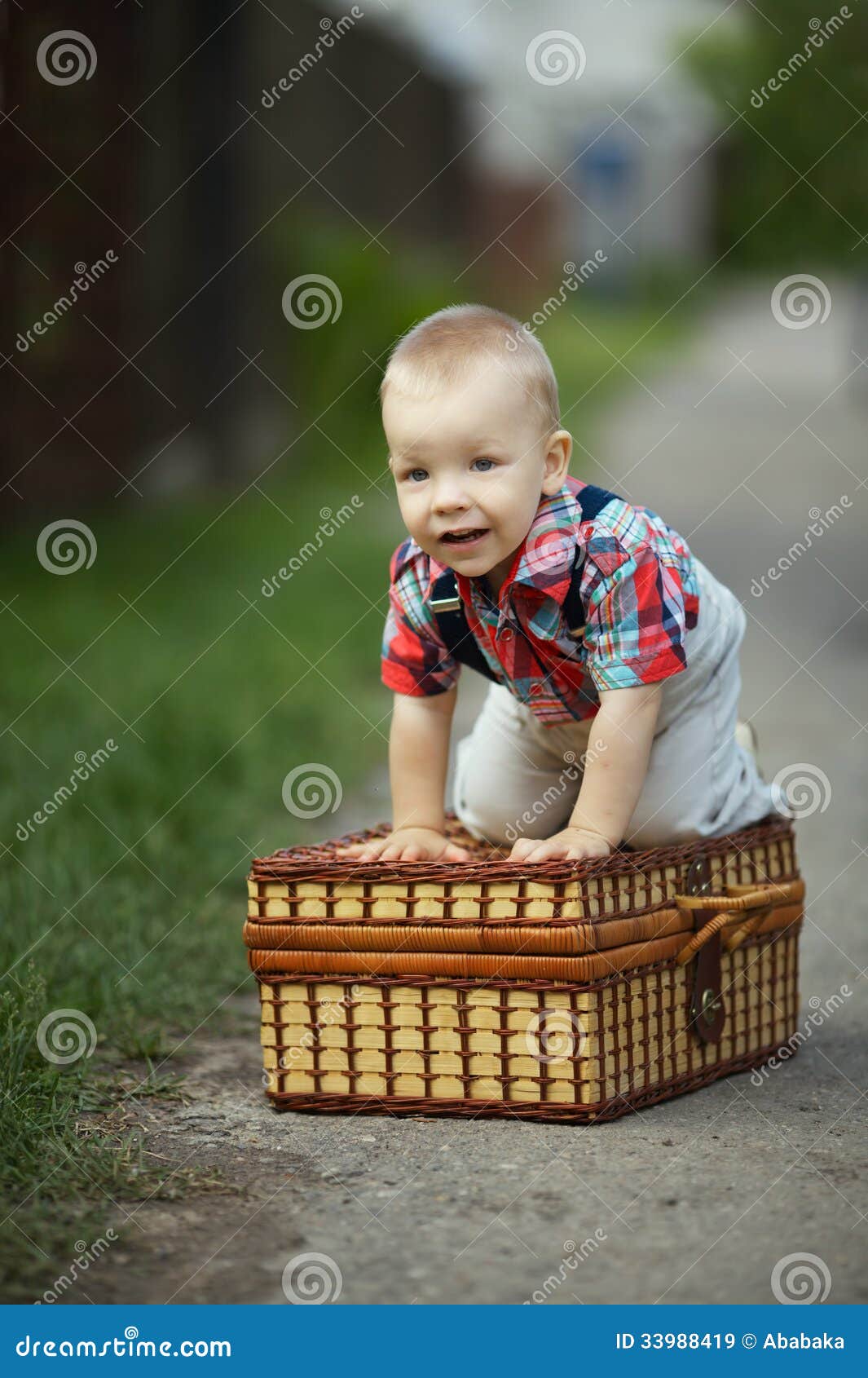 Little boy with suitcase stock image. Image of happy 33988419